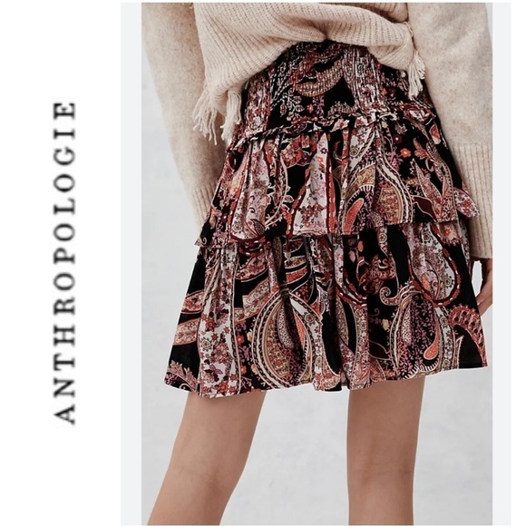 Anthropologie Dresses & Skirts - Anthropologie Myla Tiered Paisley Print Mini Skirt Size XSmall